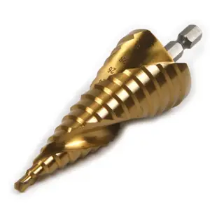 Титановое ступенчатое сверло Fixmee с шестигранным хвостовиком, 4-32 мм, 14 дюйма, 15 ступеней, аксессуары для электроинструментов для сверления металла