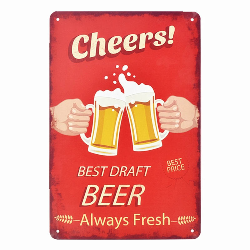 Cheers Лучшая цена винтажные металлические оловянные знаки пивные настенные