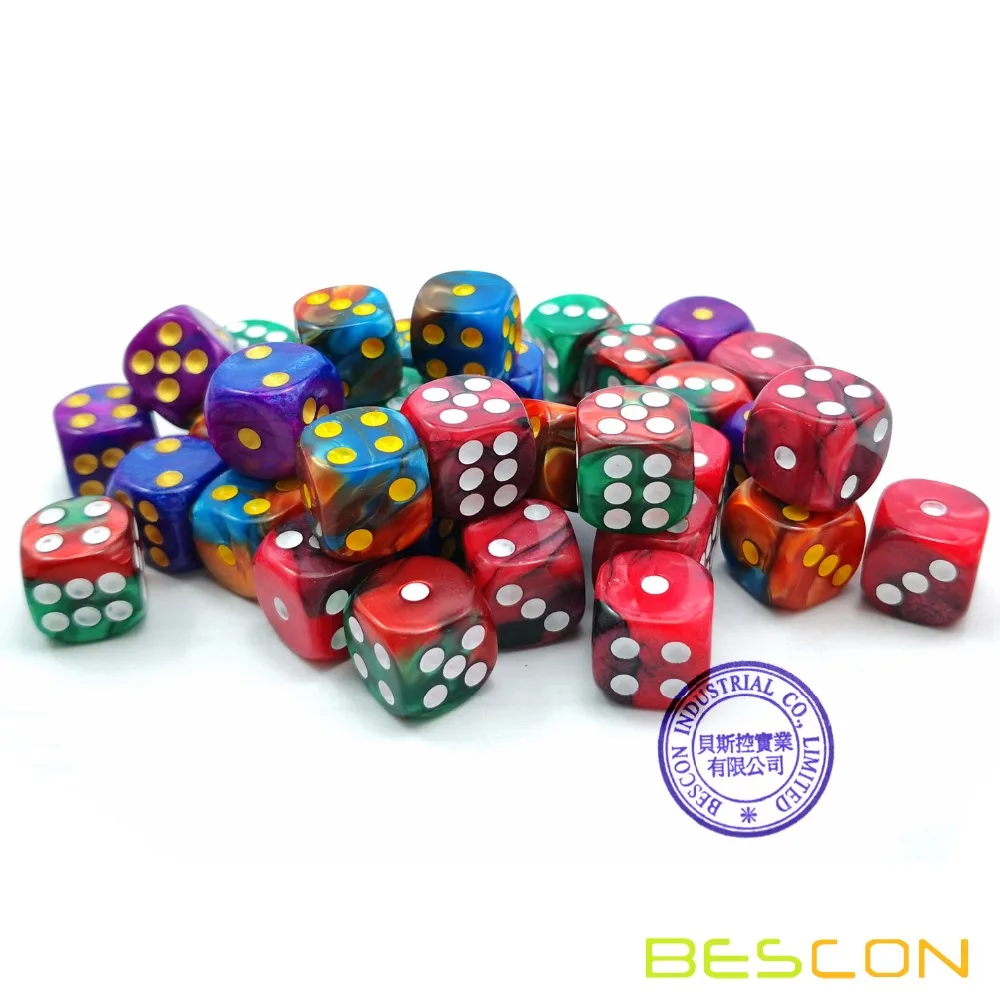 Bescon D6 12 мм 36 шт набор Шестигранная форма (36) блок игральных костей разные цвета близнецов