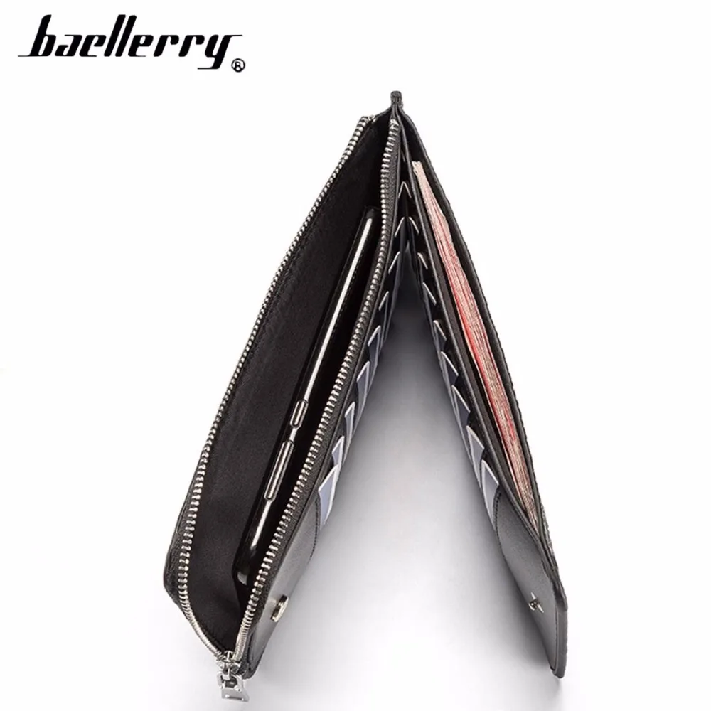 Baellerry мужские кожаные кошельки крокодиловый узор натуральная кожа кошелек для