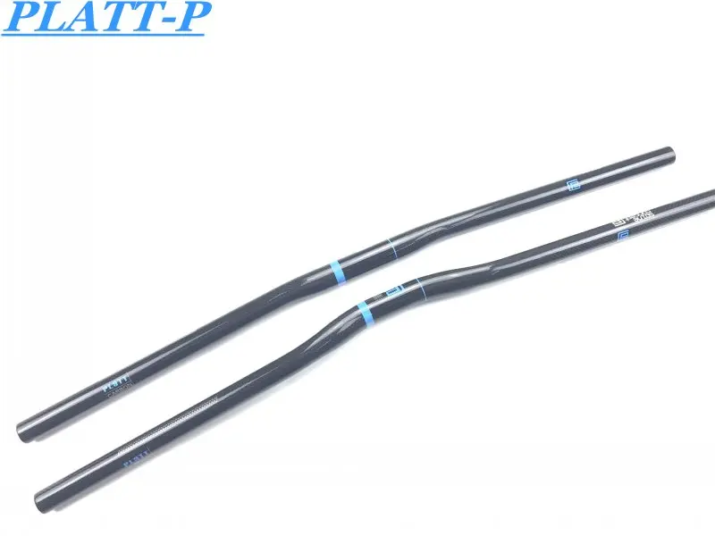 

Carbon Bicycle Handlebars Carbon Handlebars PLATT Gloss Mountain Bike 25.4 Handle Bend Riser blue Right Flat 500-700 3 K Bright