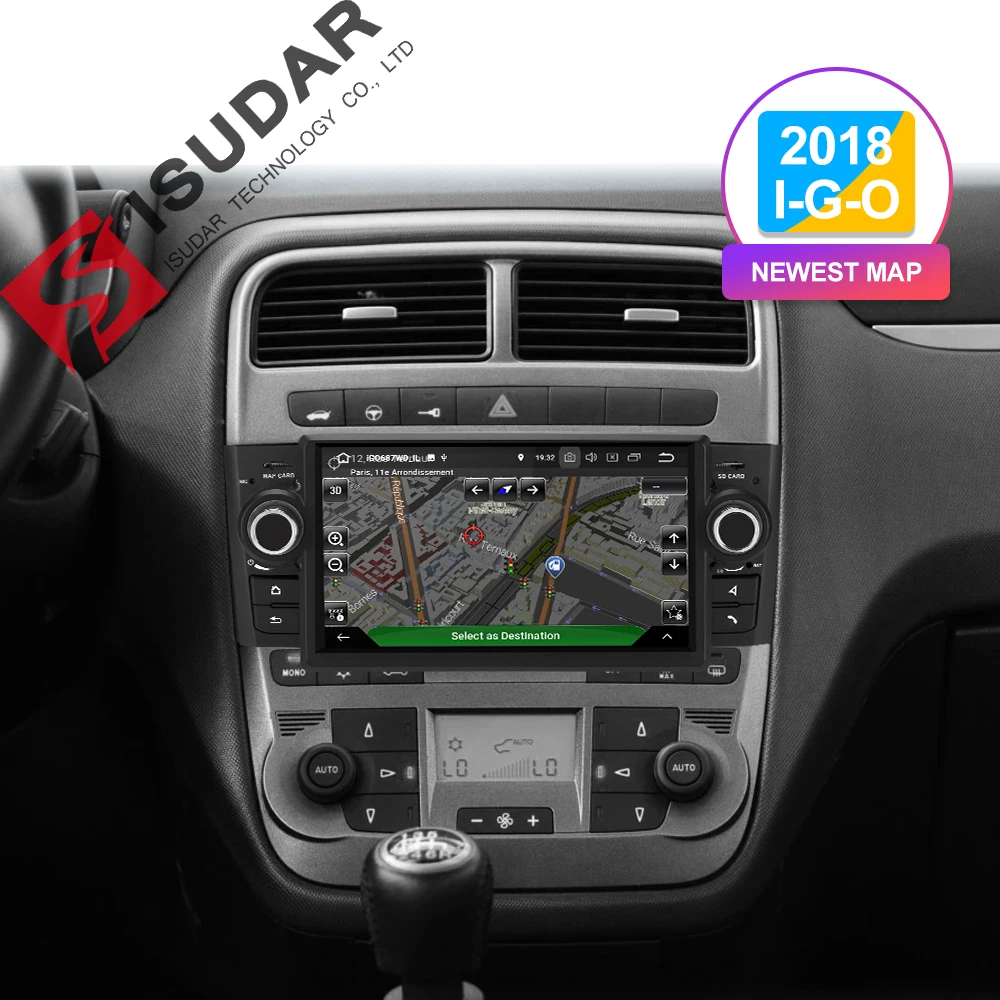 Isudar автомобильный мультимедийный плеер gps Android 9 Радио 1 Din DVD Automotivo для