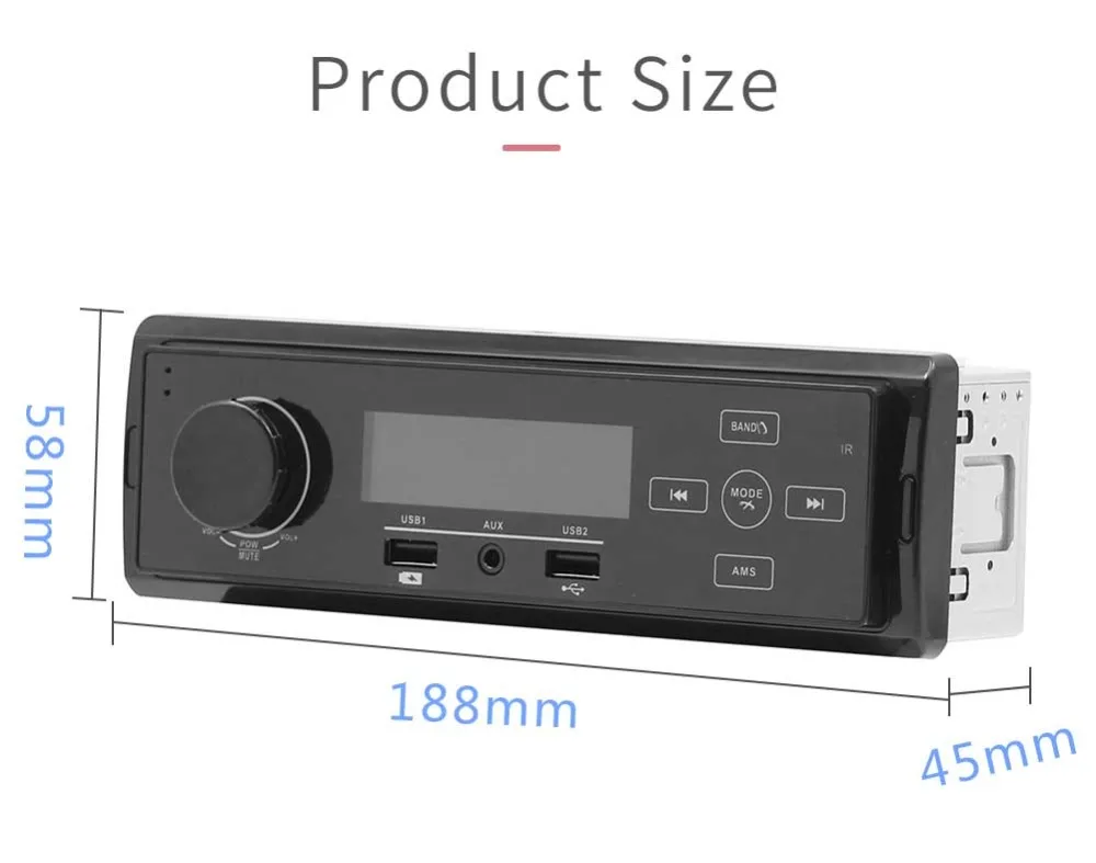 Авторадио MP3 плеер 12 в радио автомобиля стерео Поддержка FM/AM аудио автомобиля 1 Din 3USB Авто Аудио зарядка Bluetooth с дистанционным управлением Aux