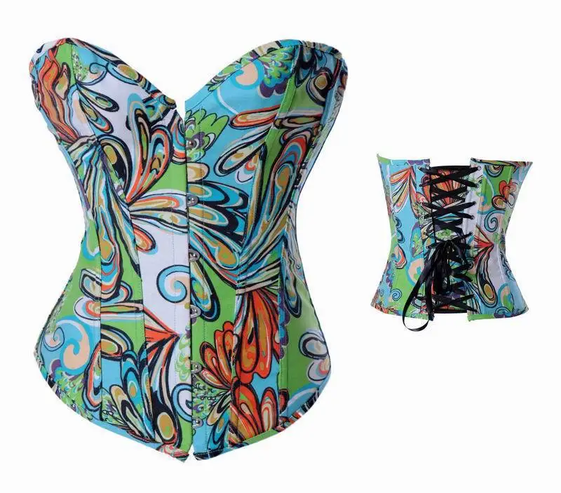 Корсет Carttoon соблазнительный корсет синего зеленого оранжевого цвета|corset