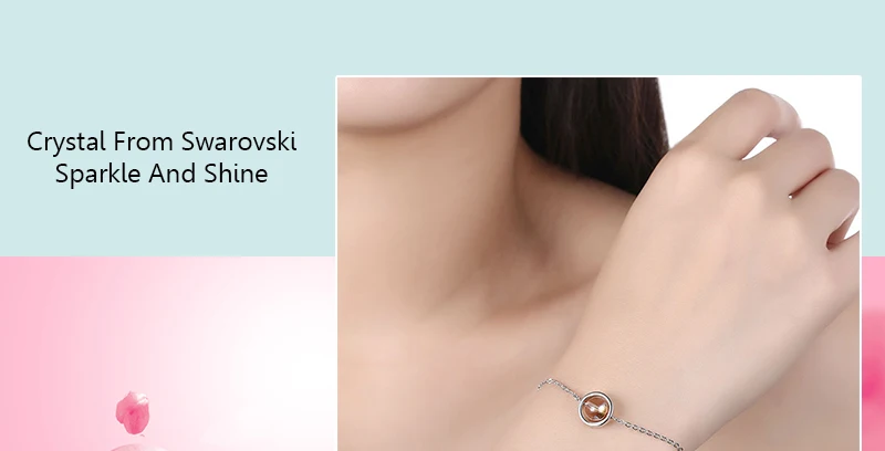 Прекрасный шар браслет кристалл от Swarovski с 925 пробы Серебряный браслет браслеты бусины аксессуары качественная бижутерия подарок