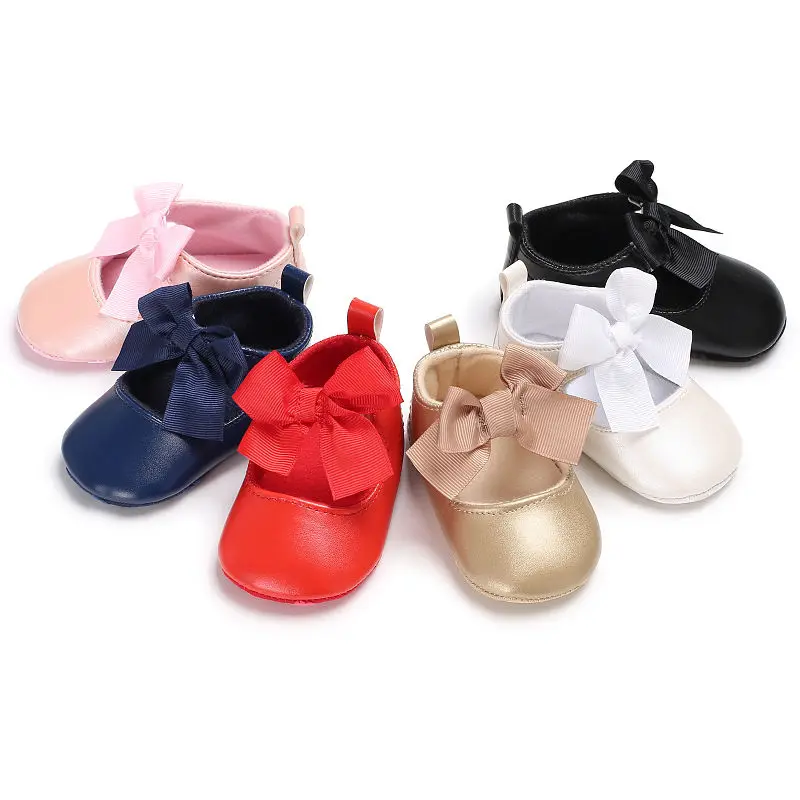 

WONBO 0-18M Toddler Baby Girl Soft PU Princess Shoes Bow Bandage Infant Prewalker New Born Baby Shoes