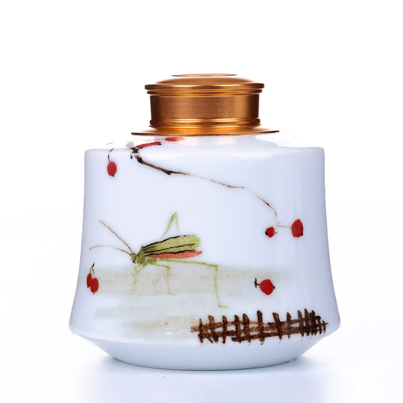 Jingdezhen ручная роспись чайная банка керамический большой размер герметичный