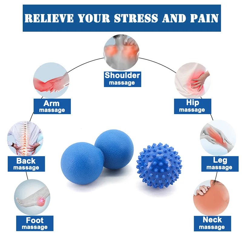EPP арахисовый Массажный мяч шипы триггер точечная рельефная мышца боль Стресс
