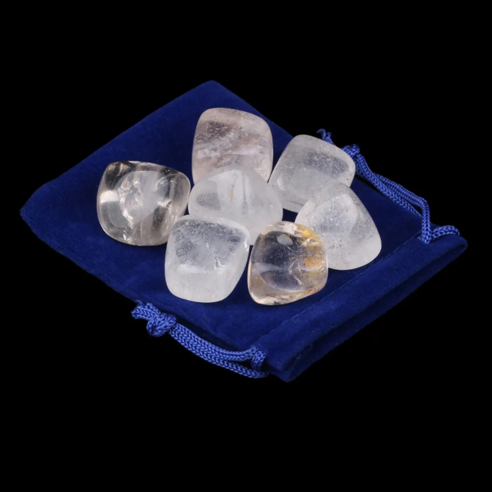 7 Chakra Stones Set Clear Quartz Crystal Semiprecious Stone Natural Reiki Healing Crystals TS0020 | Дом и сад