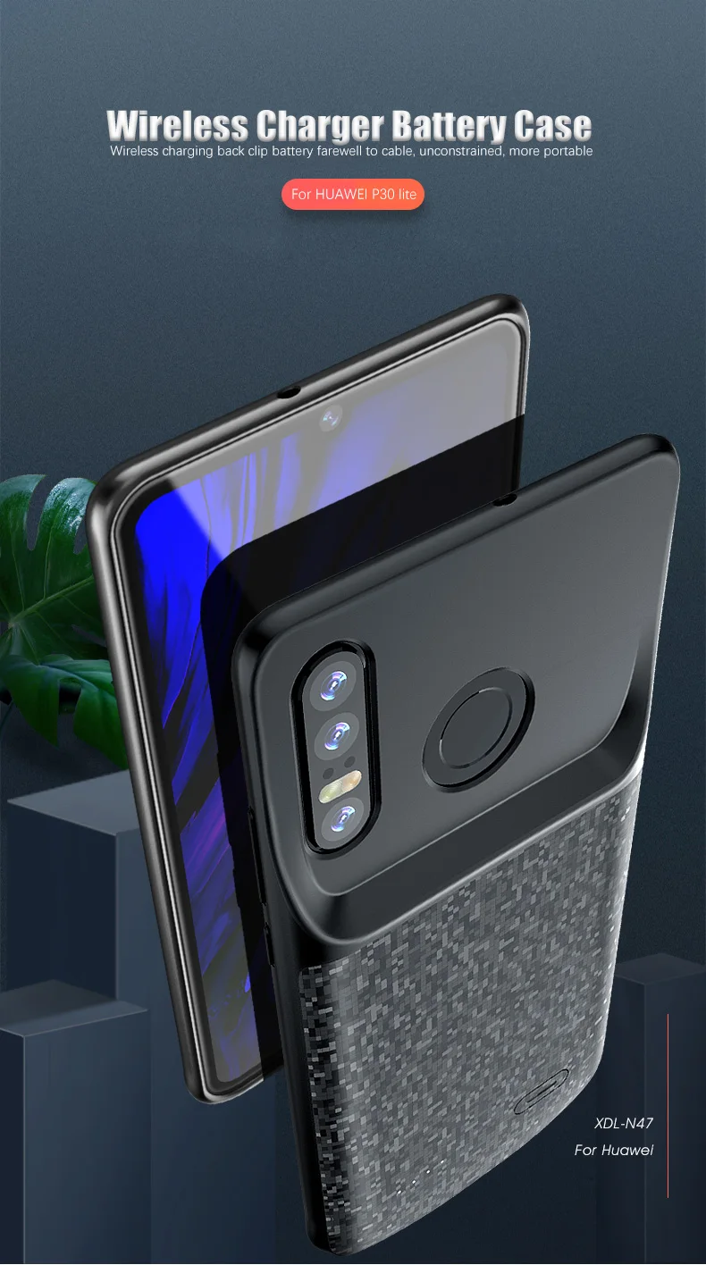XGODY 4700 мА/ч чехол для зарядки батареи для huawei P30 Lite умный внешний аккумулятор чехол для huawei P30 Lite чехол для резервного питания