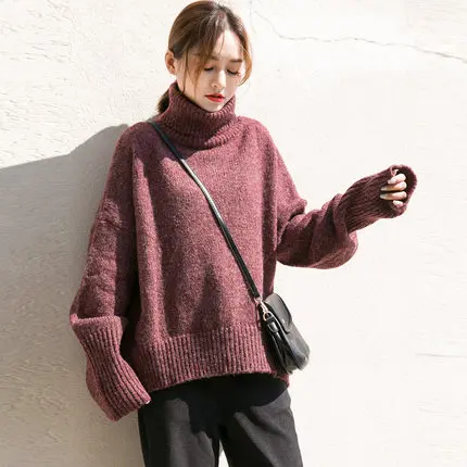 Fashion 2019 winter new high collar sweater female loose wild bottoming shirt was thin women's quality | Женская одежда