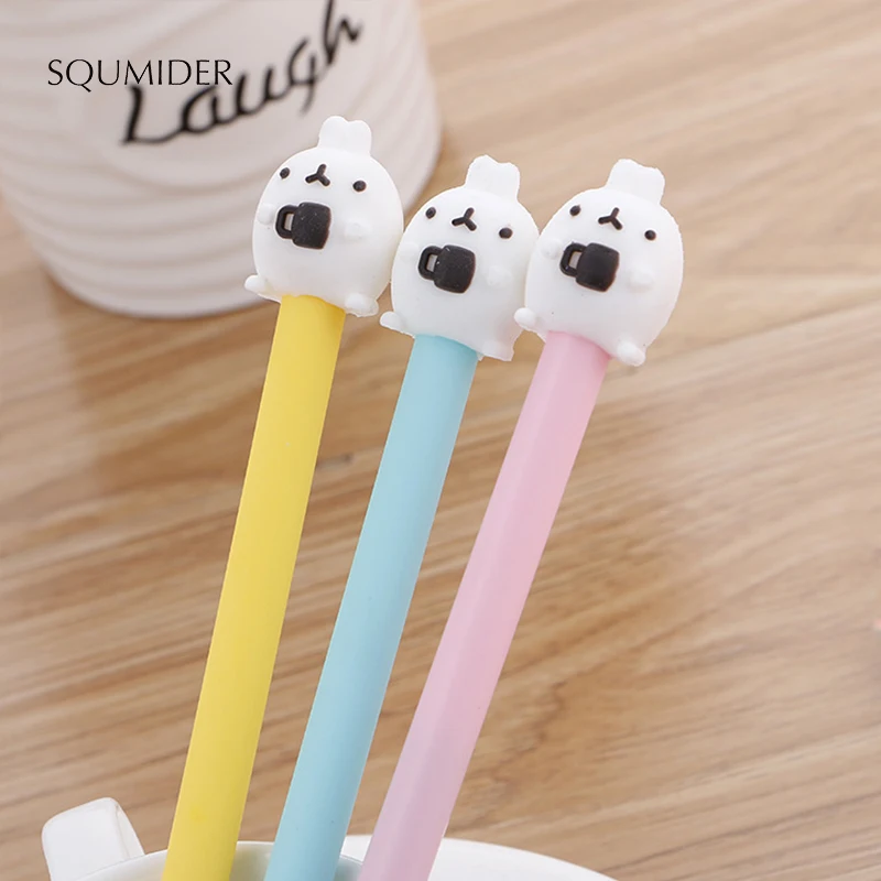 SQUMIDER 0 5 мм 2 шт. 3 цвета Творческий Кофе кролик гелевая ручка Kawaii мягкий