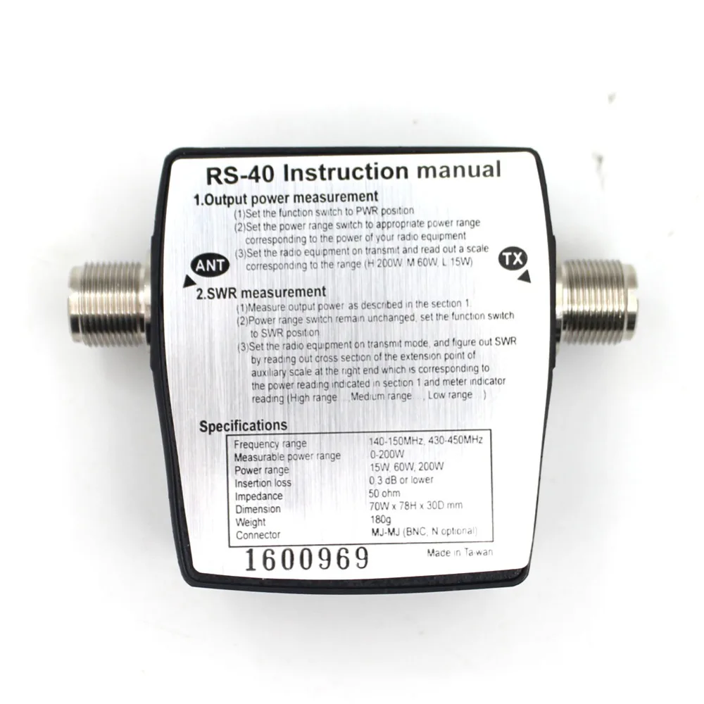 RS-40 SWR/Ватт метр NISSEI 125-525 МГц UHF/VHF M Разъем для TYT Kenwood Baofeng светодиодный экран Радио