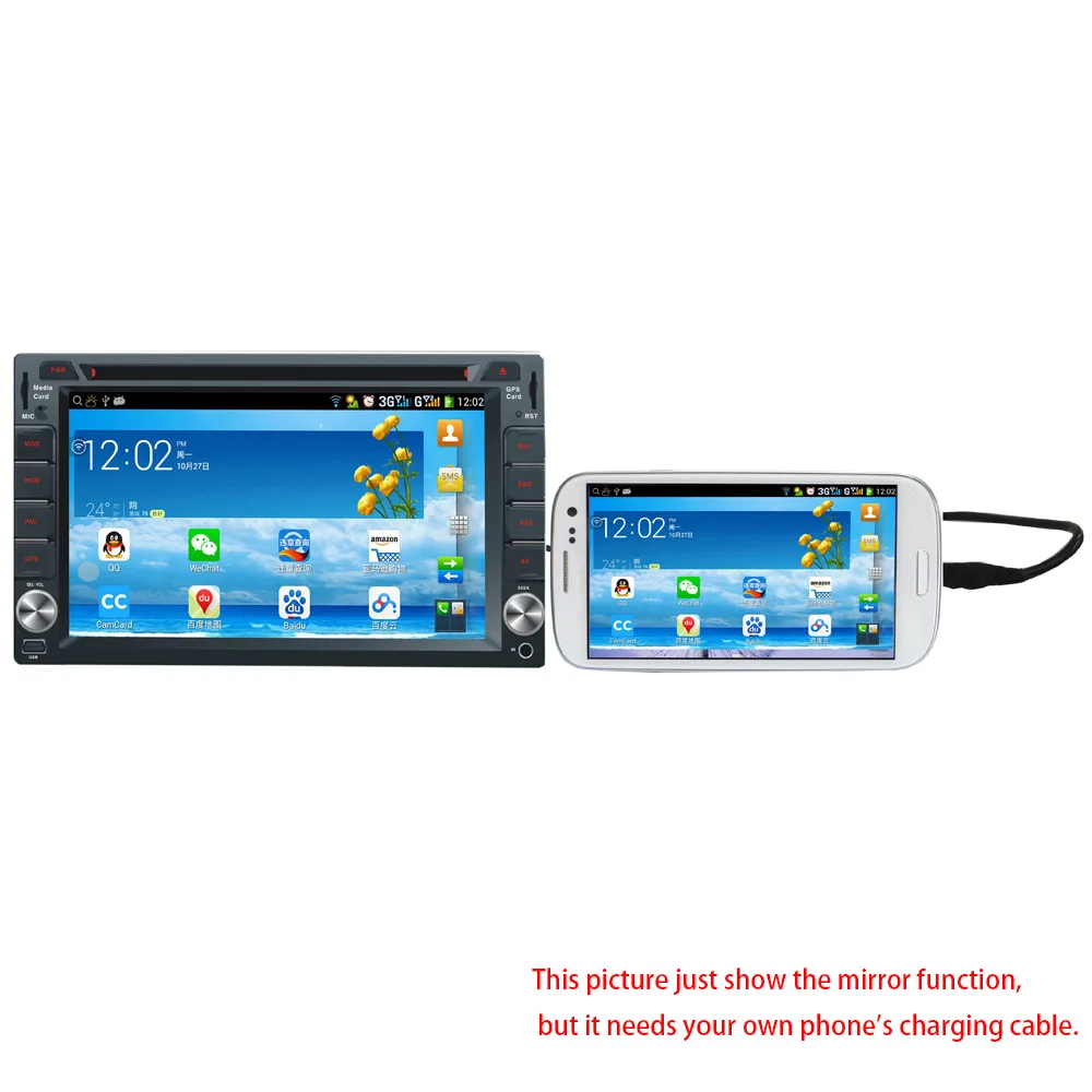 7 &quot2 Din универсальное зеркало для подключения Android сотового телефона автомобиля