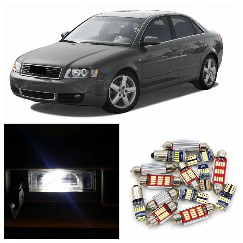 12 шт. Автомобильные светодиодные лампы Canbus 2001 2004 для Audi A4 B6 8E|trunk lamp|car interior led kitinterior