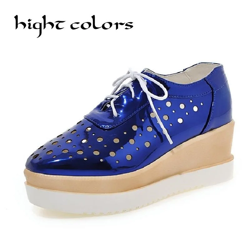 Новые женские босоножки на танкетке золотистого серебристого синего и розового