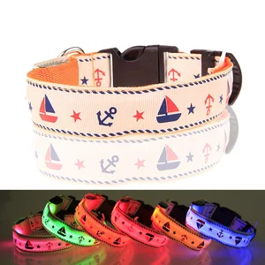 Ошейник для собак светящийся светодиодный ошейник для собак ожерелье ромб мигасветильник Регулируемый ночной безопасности нейлоновый ошейник для собак товары для домашних животных