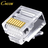 cncob cat5e utp flat network cable network connector 8p8c rj45 modular ethernet connector rj 45 short crystal head 50pcs