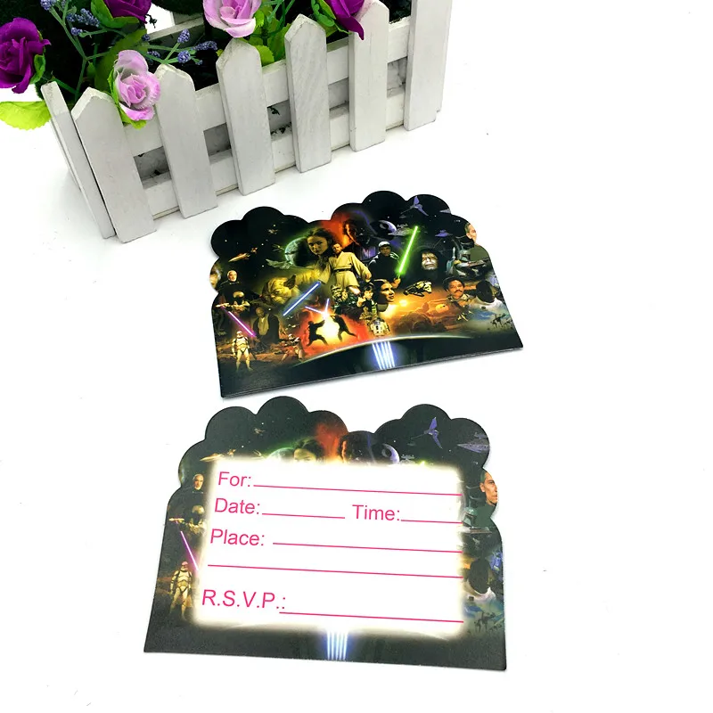 10PCS/LOT STAR WARS INVITATIONS KIDS BIRTHDAY PARTY FAVORS INVITATION CARDS HAPPY SUPPLIES | Дом и сад