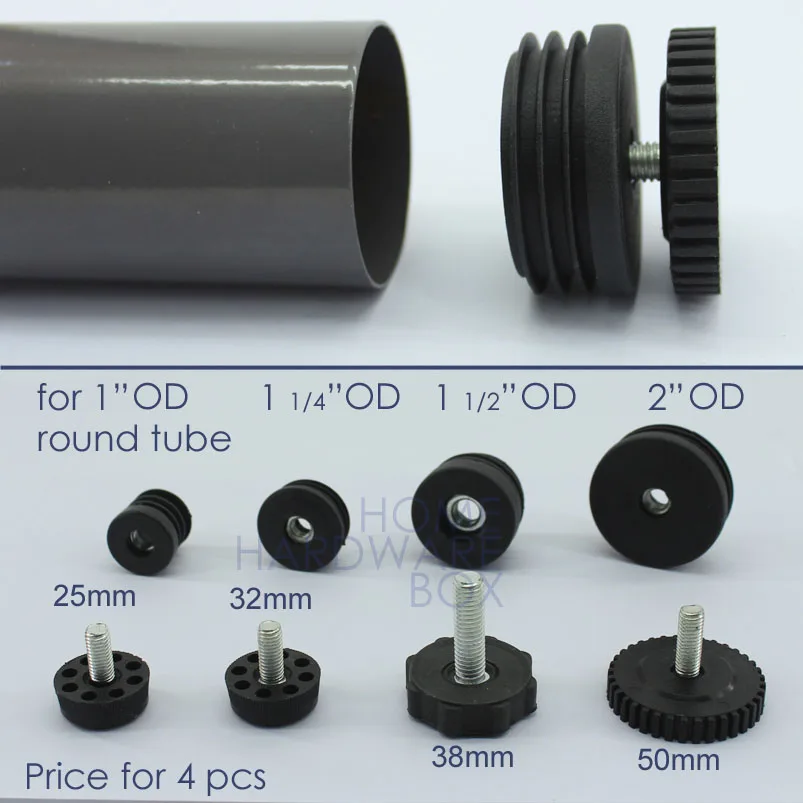 38 мм круглая труба регулирующая стойка для ножек пластиковая вставная стальная