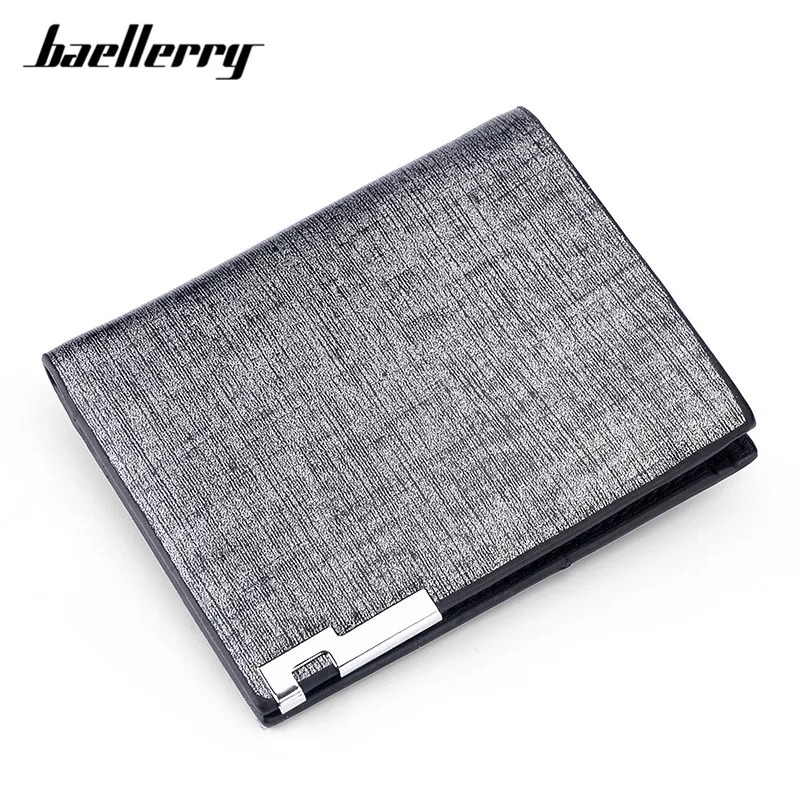 

Baellerry Slim Short Wallets Men Small Money Purse with Card Photo Holder Cross Wallet Man Casual No Zipper Purses Billetera