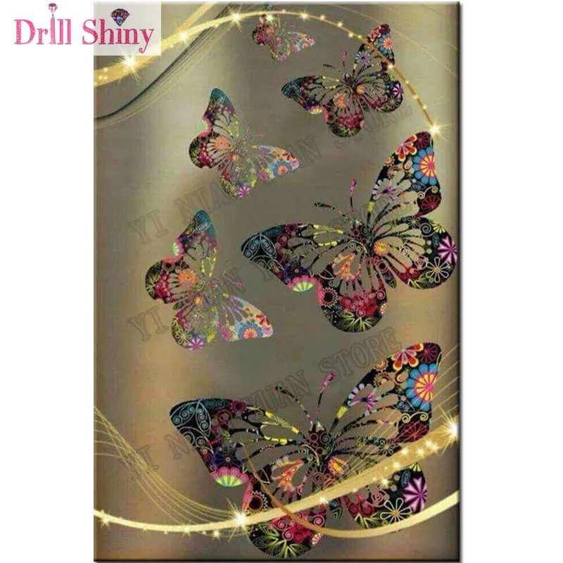 New 100% DIY 5D Diamond Mosaic butterfly Handmade Painting Cross Stitch Kits christmas Embroidery wall arts gift | Дом и сад