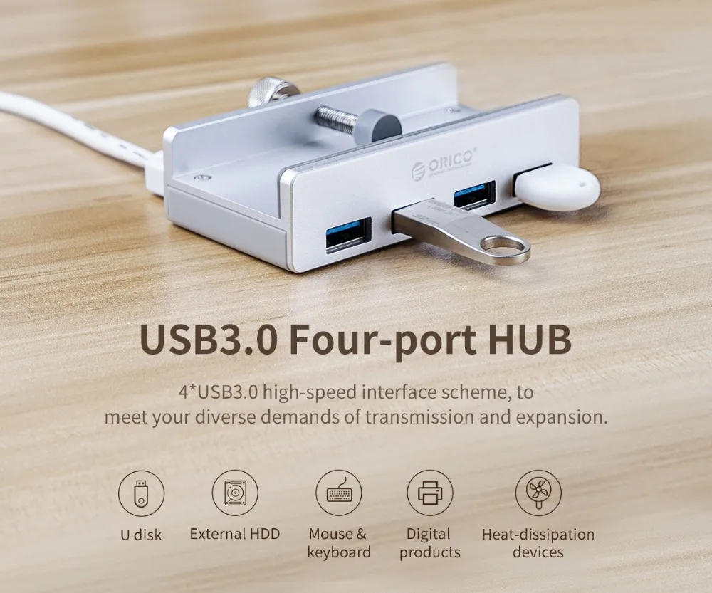 Алюминиевый сплав usb3.0 сплиттер компьютер ноутбук один для четырех U порт конвертер оснастки расширения многоинтерфейсный концентратор MH4PU