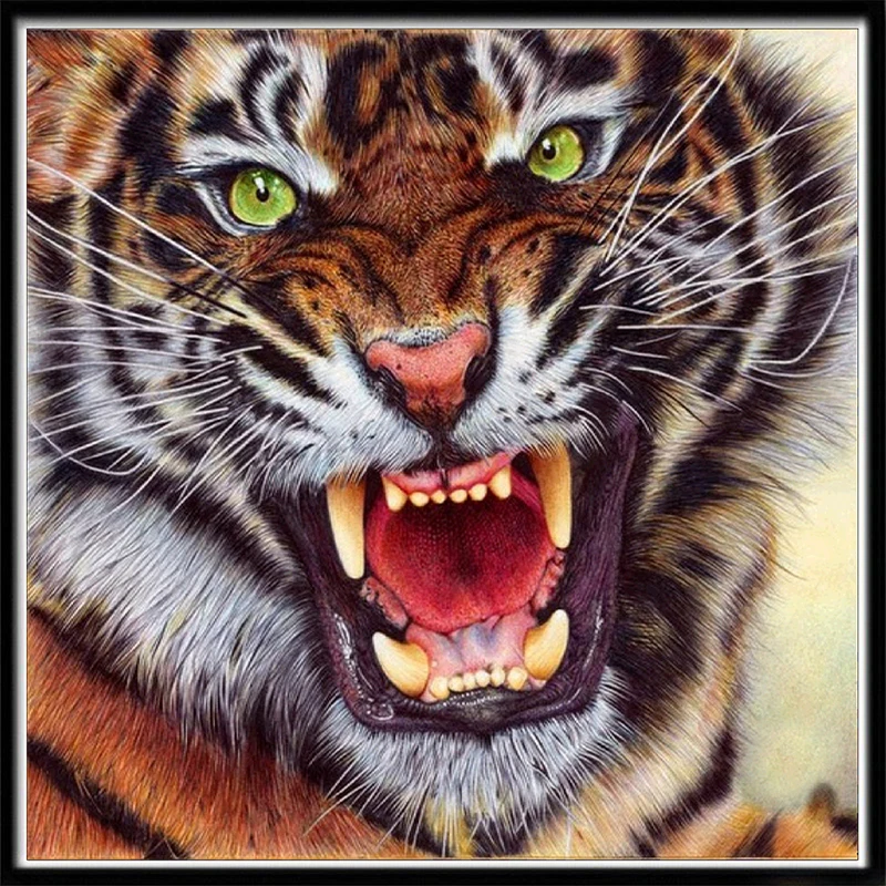 Алмазная картина Angry Tiger 3D Diy вышивка мозаика горный хрусталь ручной работы наборы
