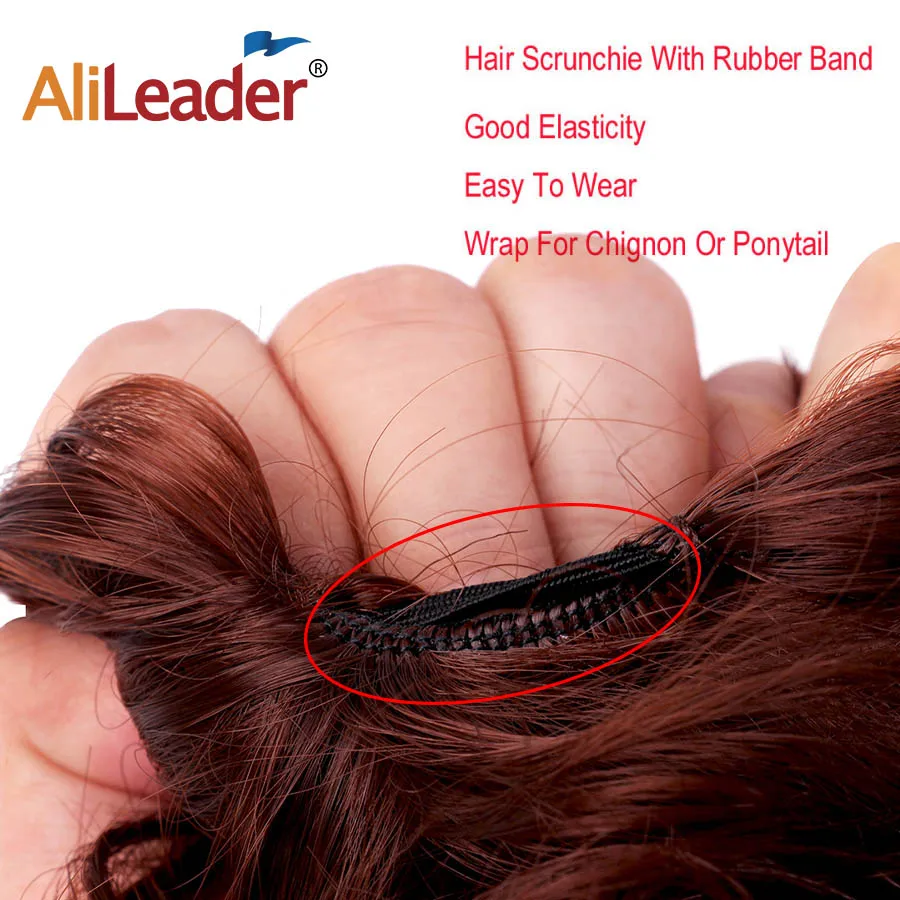 Alileader Для женщин резинкой хвост Синтетический волос булочка вьющиеся Updo пончик