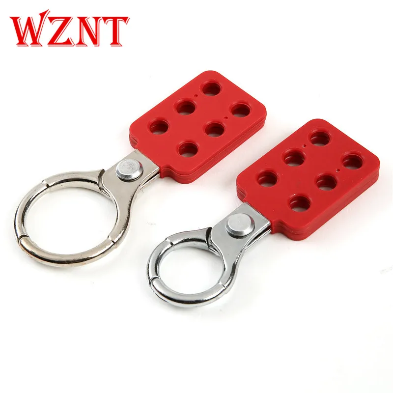 

Lockout Hasp 1'' 1.5'' hasp ,aluminium body , scissor action 25mm 38mm dia jaws, red plastic coated