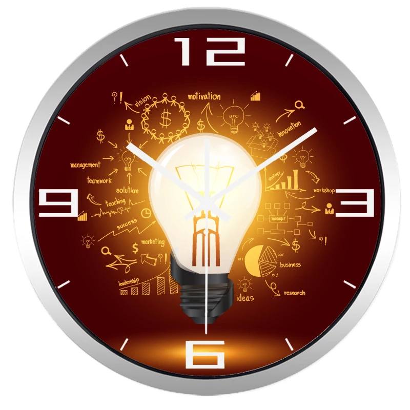 Креативные настенные часы с лампочками для офиса командная работа лучший