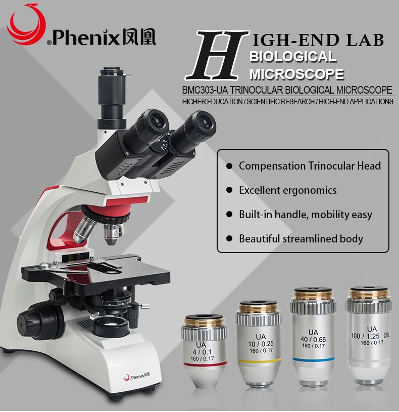 Phix Профессиональный цифровой микроскоп 40X-1600X тринокулярный биологический микроскоп 9,7 дюймов ЖК-экран 5MP камера для студентов