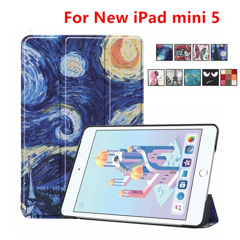 

Новинка, тонкий флип-чехол из искусственной кожи с подставкой для Apple iPad Mini 5 2019, защитный чехол для смарт-планшета iPad mini 4 7,9 дюйма + стилус