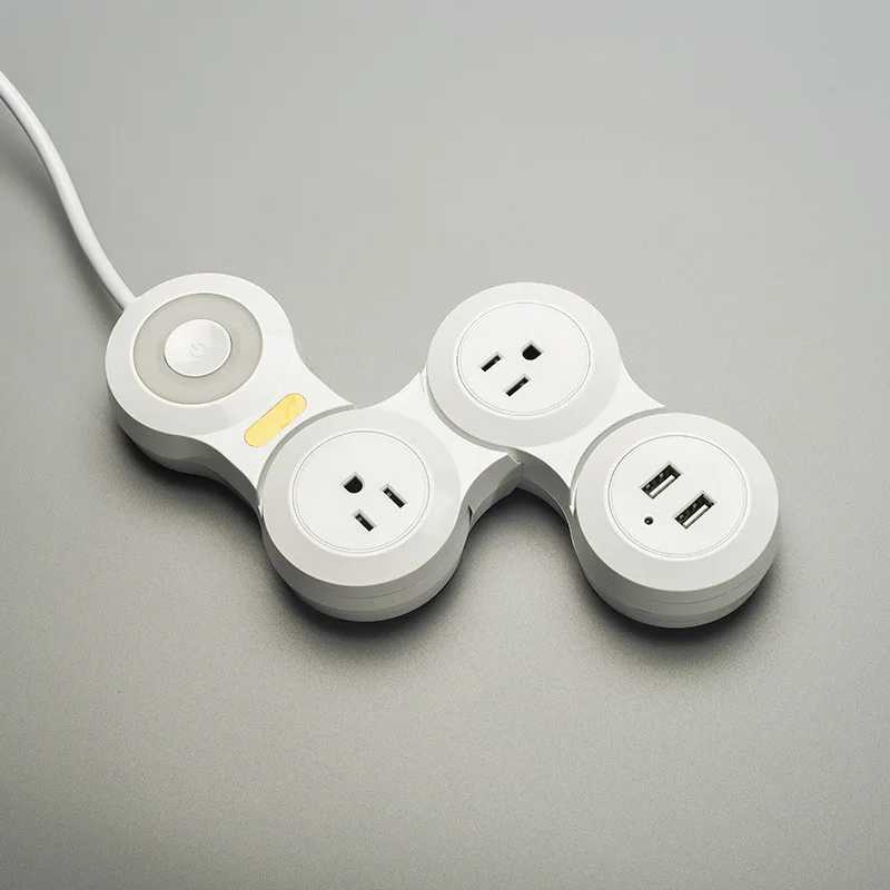 Удлинитель PLYMOTON гибкий с несколькими USB-портами 2500/10 А 1 5 м | Электроника