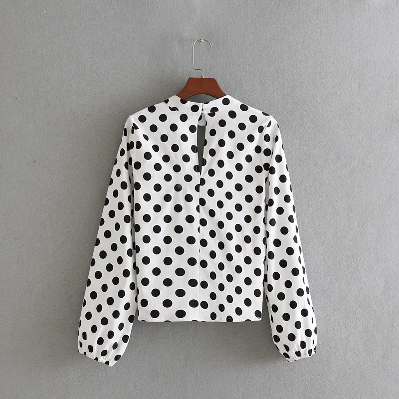 Женская блузка VOGUEIN пуловер в горошек с рукавом форме фонарика и принтом оптовая