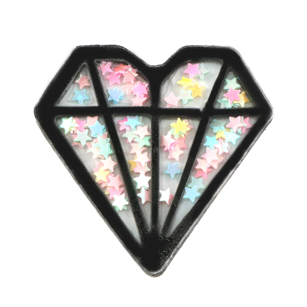 David accessories цветок с сердцем из блесток, смола для художественного оформления ногтей, ручная работа ремесла домашнего декора аксессуары 10 штук, материалы для ручных поделок, 10Yc6869 - Цвет: 1084623006