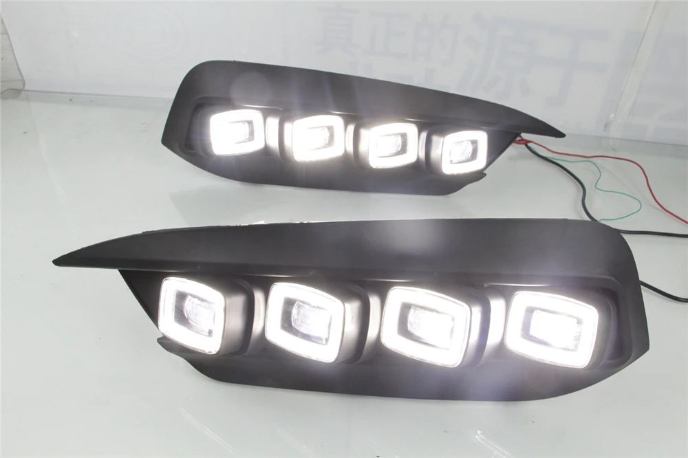 CSCSNL 1 комплект DRL Светодиодный дневной светильник 12v ABS туман крышка с желтым