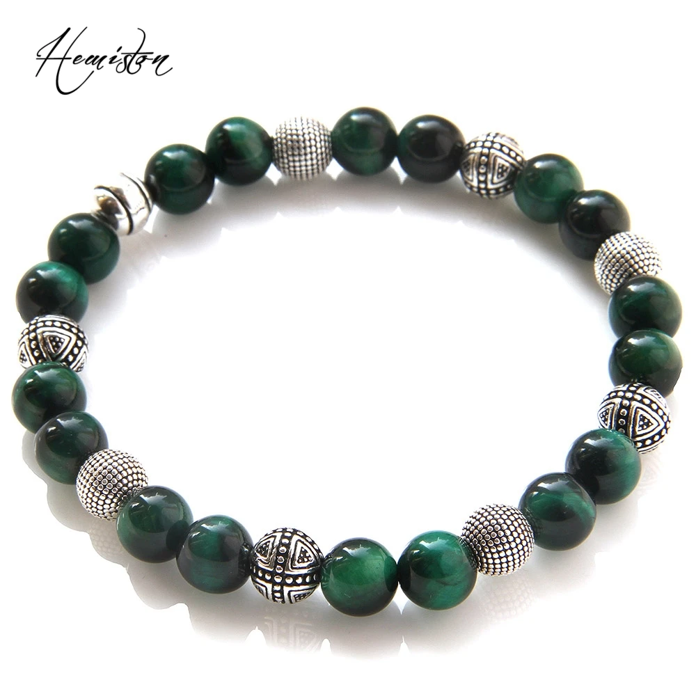 Томас герой зеленый тигровый глаз бусины эластичный браслет из натурального