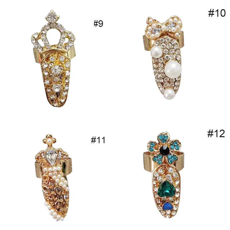 Украшение для ногтей на палец кольцо кончик пальца Стразы Цветочный Кристалл