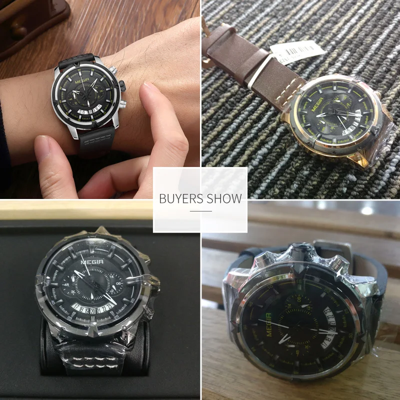 Часы мужские кварцевые с хронографом на кожаном ремешке|masculino|masculinos relogiosmasculino watch