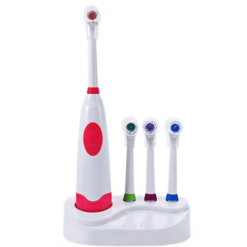 Battery Operated Waterproof Electric Rotating Toothbrush Anti Slip Handle Purple Green Blue Red Appliances |