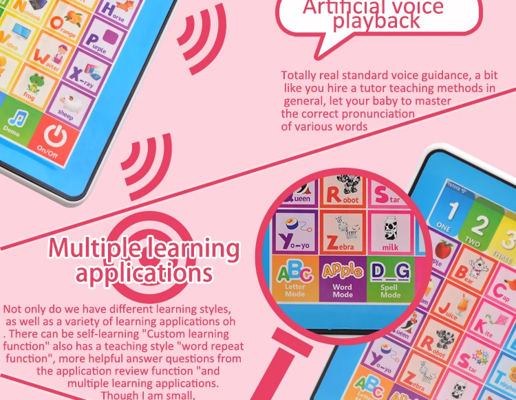 Английский ABC компьютерные развивающие игрушки для детей, Ypad обучающая машина детский планшет подарок с 10 цифрами и 26 алфавитом