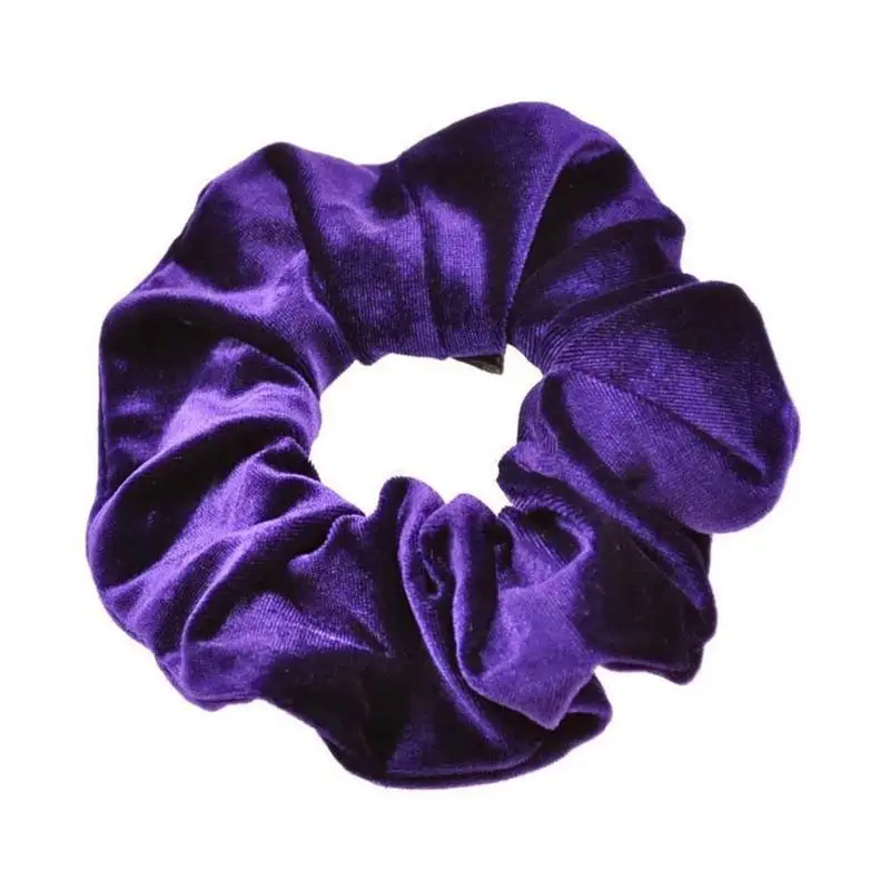 purple Женское однотонное бархатное эластичное кольцо для волос, элегантная женская повязка на голову, Женский конский хвост, резинка для волос, держатель для девушек, головной убор, аксессуары - Цвет: purple