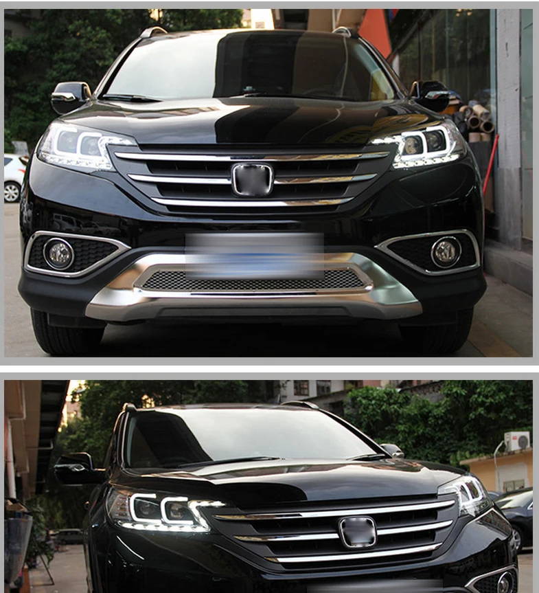 Автомобильный Стайлинг для Honda CRV CR-V светодиодный головной светильник s 2012- головная лампа двойной C Angel eye Led DRL передний светильник Биксеноновые линзы