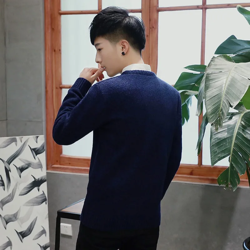 Мужской свитер с вышивкой в китайском стиле круглым вырезом|fashion men sweater|men fashion