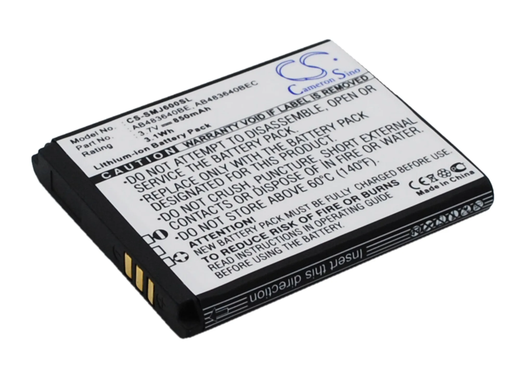 Аккумулятор 3 7 в 850 мАч AB483640BE для Samsung B3210 B3310 C3050 C3053 S7350 S8300 F110 F118 F768 J600 J608 J610 J618