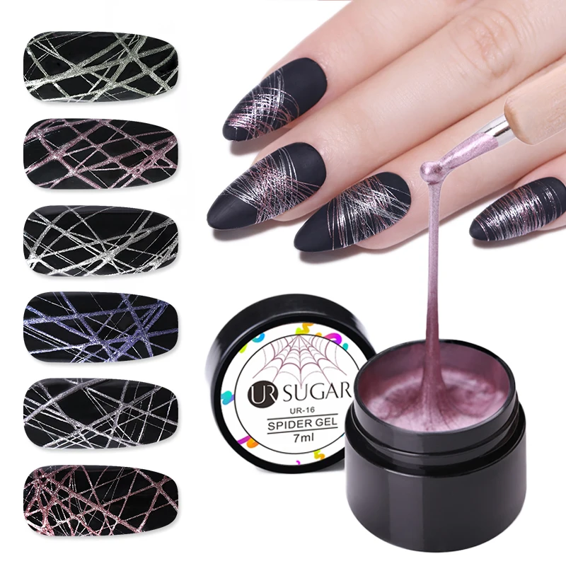 UR SUGAR Spider Nail Gel Web Painting Wire Drawing Gel Polish Varnish UV Gel Elastic Line Creative DIY Soak Off Gel For Nail Art
