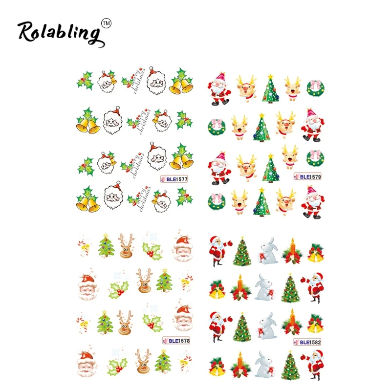 Nail Art Stickers Christmas Snow Water Transfer Decals Decoration For Design | Красота и здоровье
