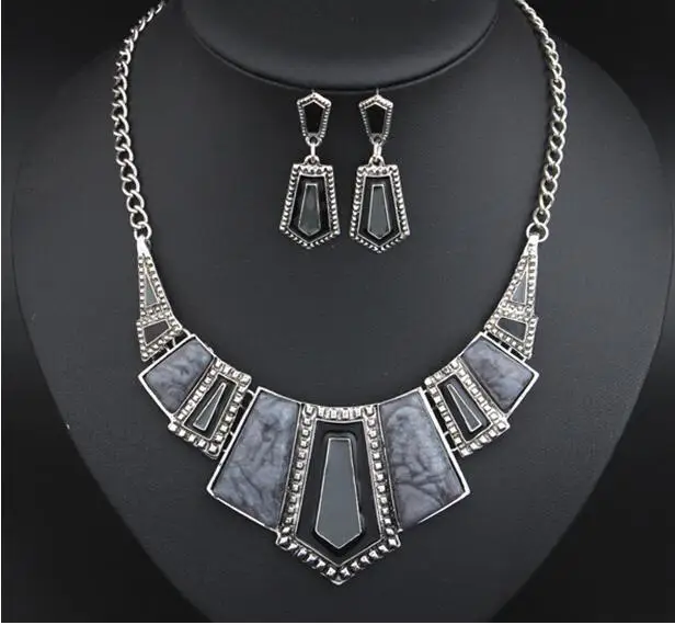 Красный/серый/синий/зеленый африканские геометрические Ювелирные наборы