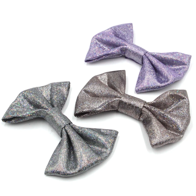 10 шт./лот 4 ''Блестящий металлический спутанный бант для волос без/с зажимом